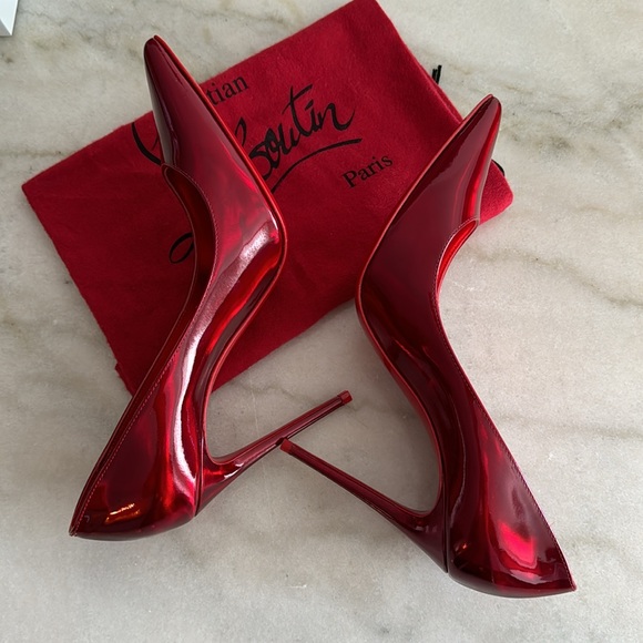 Christian Louboutin Kate Pointed Toe Red Shoes with Dust Bag - Picture 6 of 11